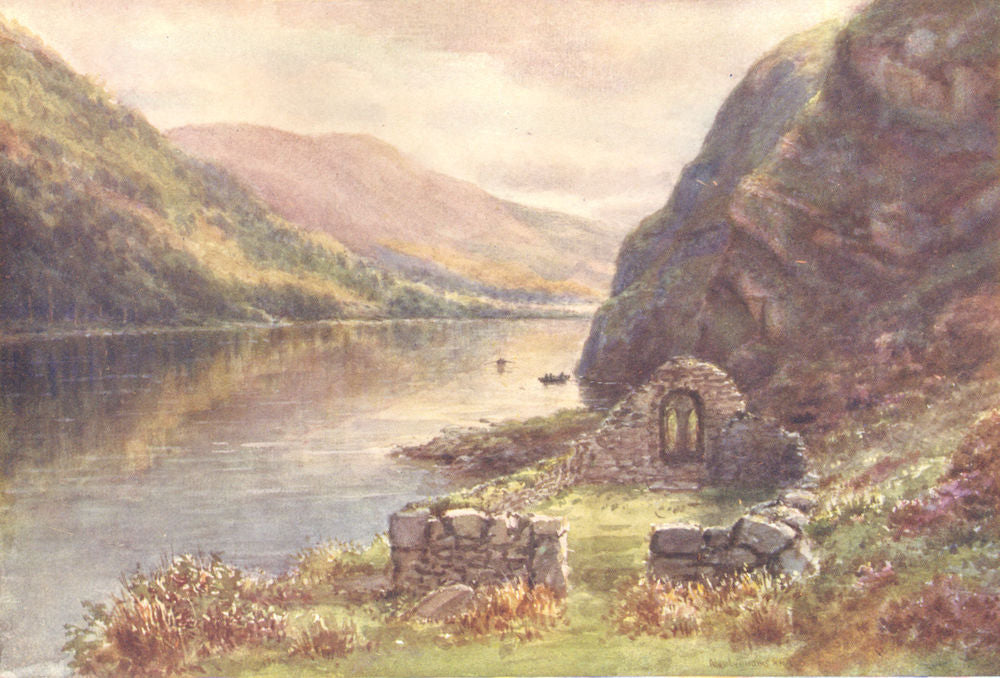 LEINSTER. St. Kevin's Bed & Church of the Rock, Upper Lake Glendalough c1912